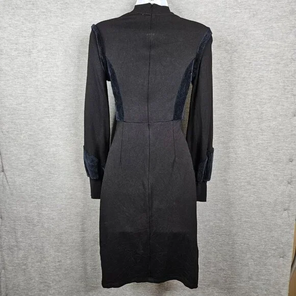 Reiss Juniors Women’s Lulu Velvet Panel Ponte Sheath Long Sleeve Dress Size 2 - Picture 2 of 10